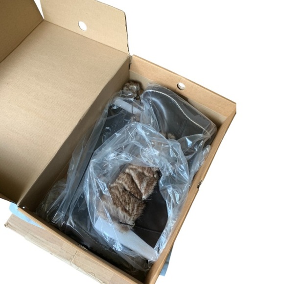 LANDSEND Women’s Lace Up Faux Fur Tall Leather Boots With Pom Poms, Zip Closure - Picture 2 of 13